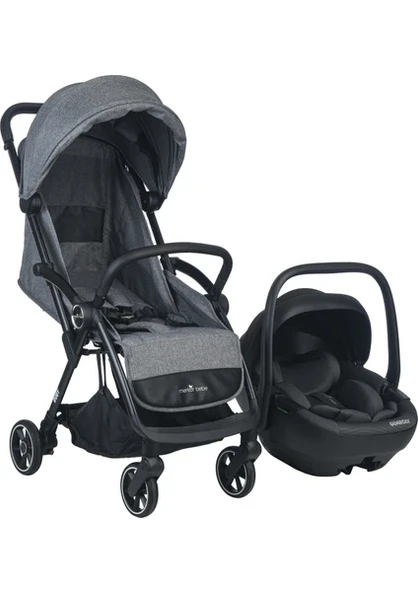 Merkür Bebe  Ruby Tek Tuşla Otomatik Katlanan Kabin Boy Travel Sistem Bebek Arabası Gri  - Merkür Bebe Guardix i-Size Oto Koltuğu Ana Kucağı 0-13 kg Antrasit ürün görseli 1