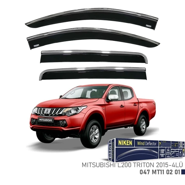 Niken Mitsubishi L200 Trion Cam Rüzgarlığı Kromlu 4'Lü 2015+ Sonrası ürün görseli 1