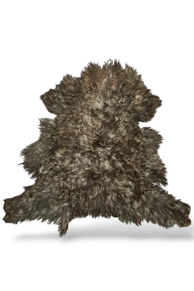 Ottoman Pouffe Hakiki Gerçek Deri Koyun Postu 80x69cm ürün görseli 1