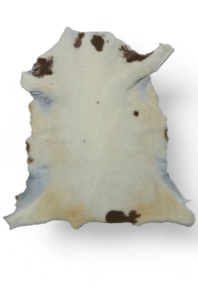 Ottoman Pouffe Hakiki Deri Doğal Kuzu Postu 57x70cm. Organik, Pırıl Pırıl Ve Koku Yaymaz (093) ürün görseli 1