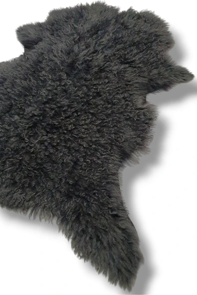 Ottoman Pouffe Hakiki Gerçek Deri Koyun Postu 70x77cm - Resim 3