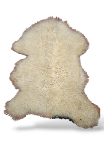 Ottoman Pouffe Hakiki Gerçek Deri Koyun Postu 70x82cm ürün görseli 1