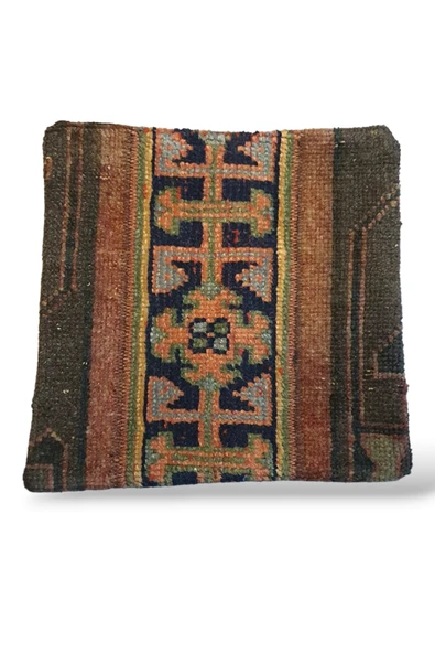 Ottoman Pouffe Art Deco Bohem ''özel Seri Halı'' El Dokuması Vintage Kırlent Minder 40x40cm (388) ürün görseli 1