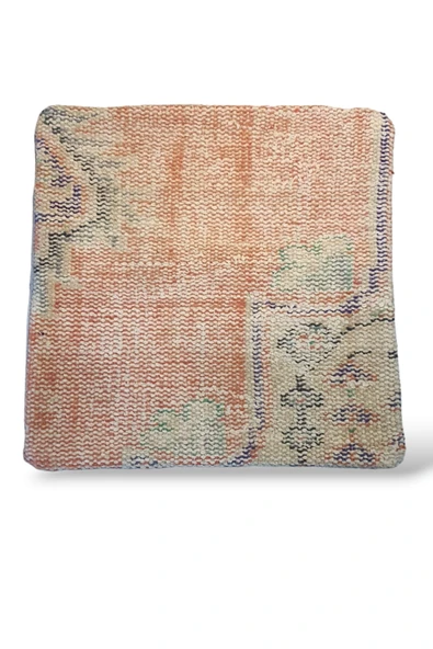 Ottoman Pouffe Art Deco Bohem ''özel Seri Halı'' El Dokuması Vintage Kırlent Minder 40x40cm (348) ürün görseli 1