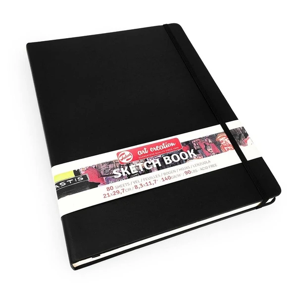 Art creation Sketch Book Eskiz Bloğu 21x29.7 (A4) 140gr 80 Yaprak Siyah ürün görseli 1