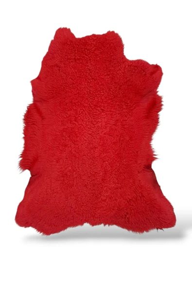 Ottoman Pouffe Hakiki Gerçek Deri Koyun Postu 60x75cm ürün görseli 1