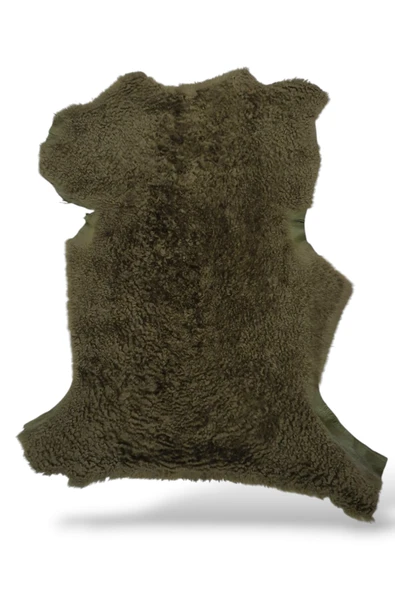Ottoman Pouffe Hakiki Gerçek Deri Koyun Postu 59x74cm ürün görseli 1