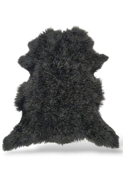 Ottoman Pouffe Hakiki Gerçek Deri Koyun Postu 70x77cm ürün görseli 1