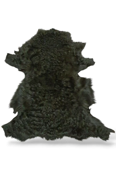 Ottoman Pouffe Hakiki Gerçek Deri Koyun Postu 70x77cm ürün görseli 1