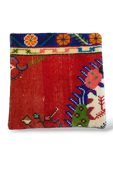 Ottoman Pouffe Art Deco Bohem ''özel Seri Halı'' El Dokuması Vintage Kırlent Minder 40x40cm (264) ürün görseli 1