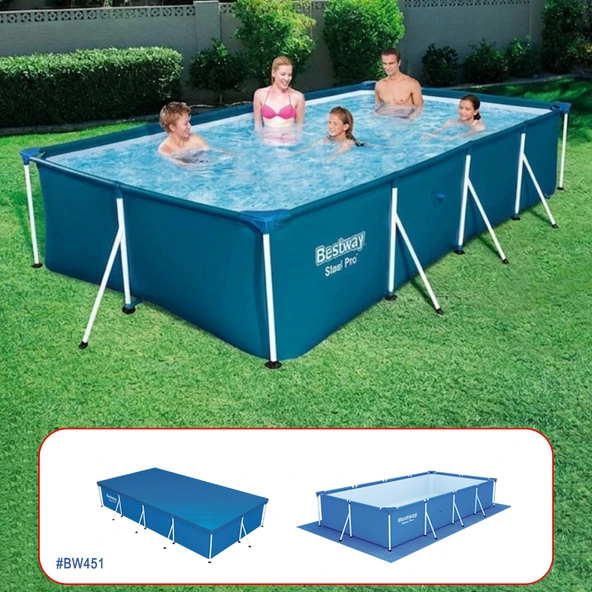 BESTWAY DİKDÖRTGEN PREFABRİK HAVUZ SET BW451 56405 (400 cm x 211 × 81 cm ) ürün görseli 1