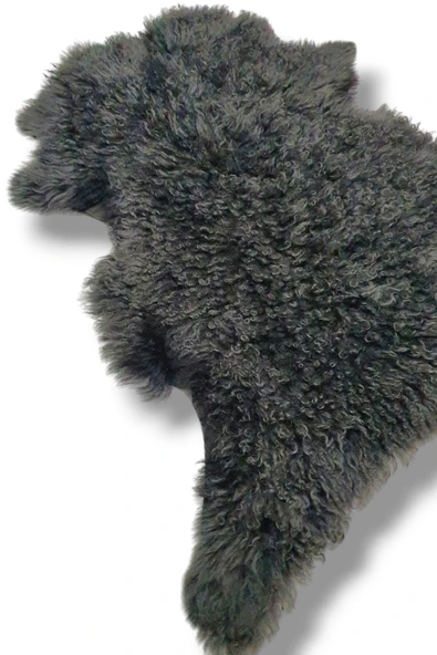 Ottoman Pouffe Hakiki Gerçek Deri Koyun Postu 70x77cm - Resim 2