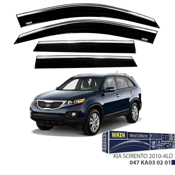 Niken Kia Sorento Cam Rüzgarlığı Kromlu 4'Lü 2010+ Sonrası ürün görseli 1