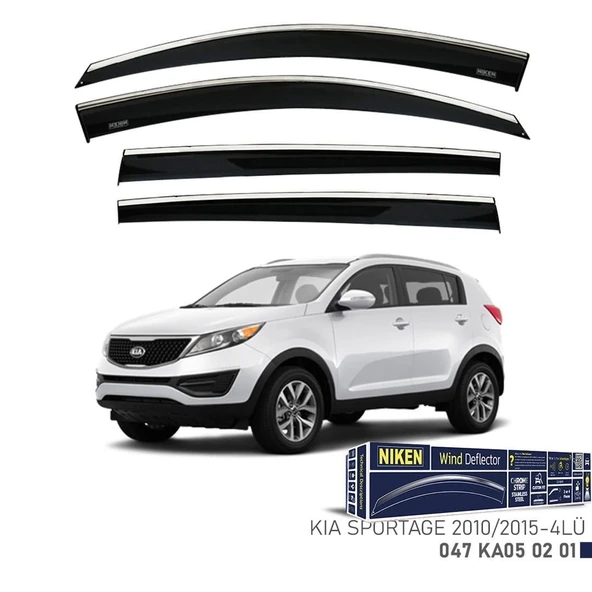 Niken Kia Sportage Cam Rüzgarlığı Kromlu 2010-2015 4'Lü ürün görseli 1