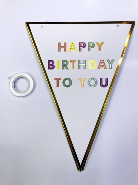 Happy Birthday To You Flama Bayrak Süsü ürün görseli 1