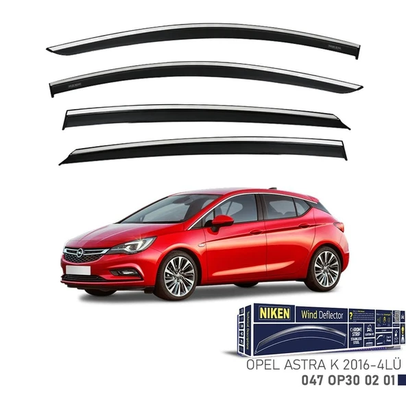 Niken Opel Astra K Cam Rüzgarlığı Kromlu 4'Lü 2016+ Sonrası ürün görseli 1