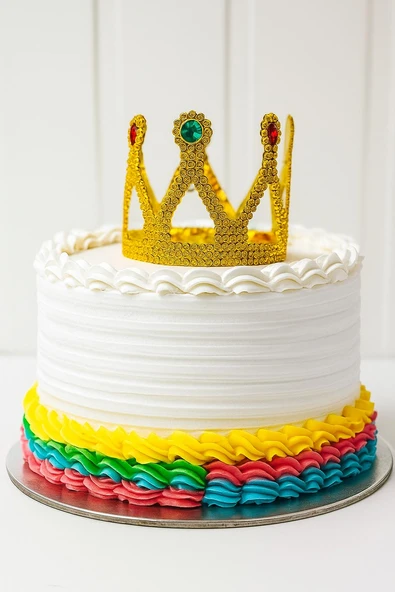 Altın Işıltılı Pasta Üstü Taç Plastik ürün görseli 1