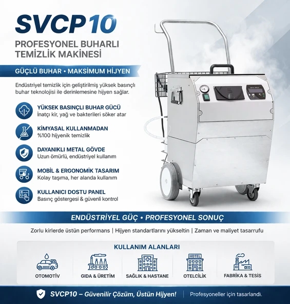 NİCE VAP SVCP10 KURU BUHAR ÜRETEBİLEN İNOX 10 BAR KİMYASAL PÜSKÜRTEBİLEN ürün görseli 1