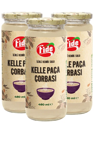 Fide Kemik Sulu Kelle Paça Çorbası 480 ml x 3 Adet ürün görseli 1