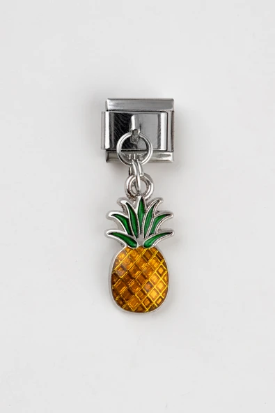 Sortie Aksesuar Ananas Figürlü Paslanmaz Çelik Italyan Charm Bileklik Kişiselleştirme Eki Link 006 ürün görseli 1