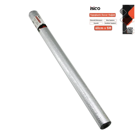 5MT X 60CM ALÜMİNYUM GÜMÜŞ TEZGAH ÜSTÜ FOLYO STİCKER - DUVAR KAĞIT KENDİNDEN YAPIŞKANLI - EKO DEKORASYON - DAYANIKLI GO-53-vice ürün görseli 1