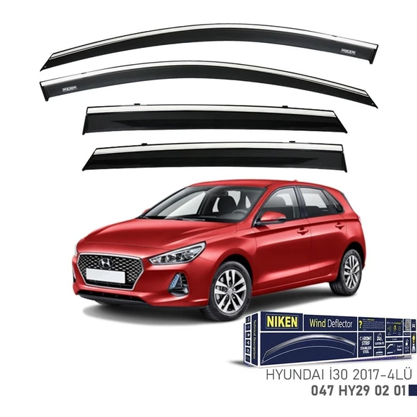 Niken Hyundai i30 Cam Rüzgarlığı Kromlu 4'Lü 2017+ Sonrası ürün görseli 1