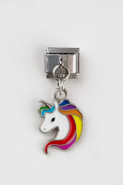 Sortie Aksesuar Unicorn Figürlü Paslanmaz Çelik Italyan Charm Bileklik Kişiselleştirme Eki Link 007 ürün görseli 1