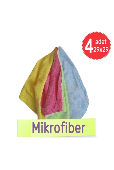 Mikrofiber Bez Oto Cam Araç Yıkama Kurulama Temizleme 4 Adet ürün görseli 1