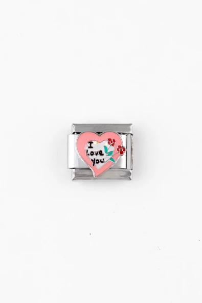 Sortie Aksesuar Kalp love Figürlü Mineli Paslanmaz Çelik Italyan Charm Bileklik Kişiselleştirme Eki Link 038 ürün görseli 1