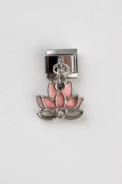 Sortie Aksesuar Lotus Çiçek Figürlü Paslanmaz Çelik Italyan Charm Bileklik Kişiselleştirme Eki Link 017 ürün görseli 1