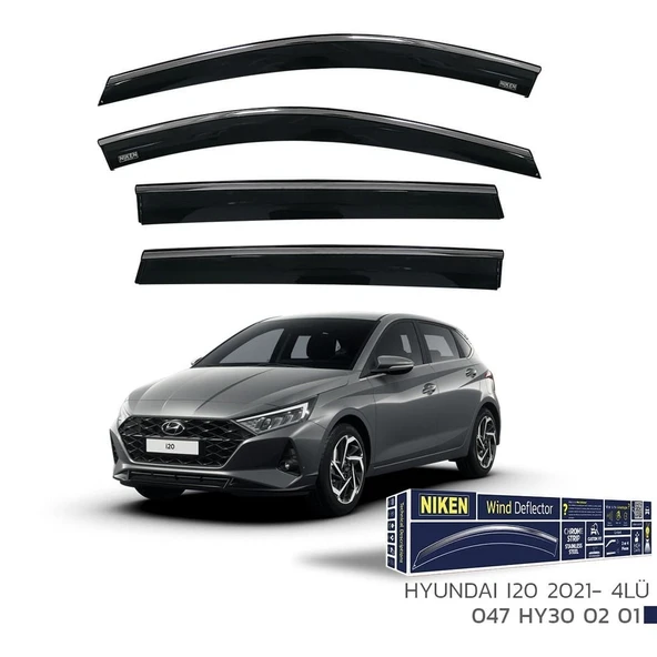 Niken Hyundai i20 Cam Rüzgarlığı Kromlu 4'Lü 2021+ Sonrası ürün görseli 1
