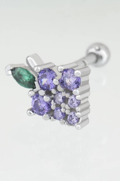 Sortie Aksesuar Üzüm Figürlü Zirkon Taşlı Tragus Küpe Piercing 026 ürün görseli 1