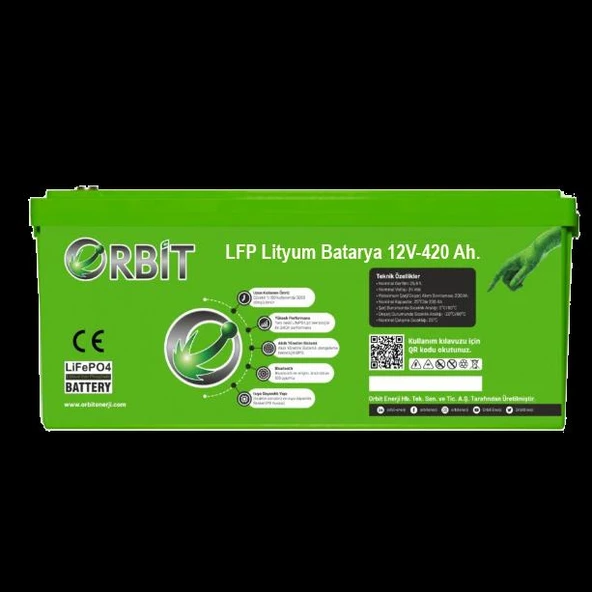 ORBİT 12V 420Ah LiFePO4 Marin Tip Lityum Akü VP Derin Döngü Tekne Karavan Solar Enerji Bataryası ürün görseli 1