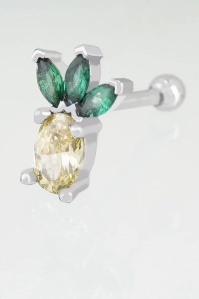 Sortie Aksesuar Ananas Figürlü Zirkon Taşlı Tragus Küpe Piercing 024 ürün görseli 1