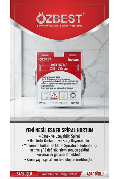 ÖZBEST 200cm DUŞ SPİRALİ - Resim 2