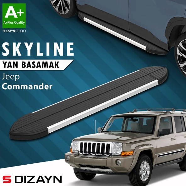 S-Dizayn Jeep Commander Skyline Aluminyum Yan Basamak 173 Cm 2006-2010 A+ Kalite ürün görseli 1
