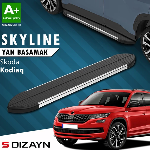 S-Dizayn Skoda Kodiaq Skyline Krom Yan Basamak 193 Cm 2017-2023 A+ Kalite ürün görseli 1