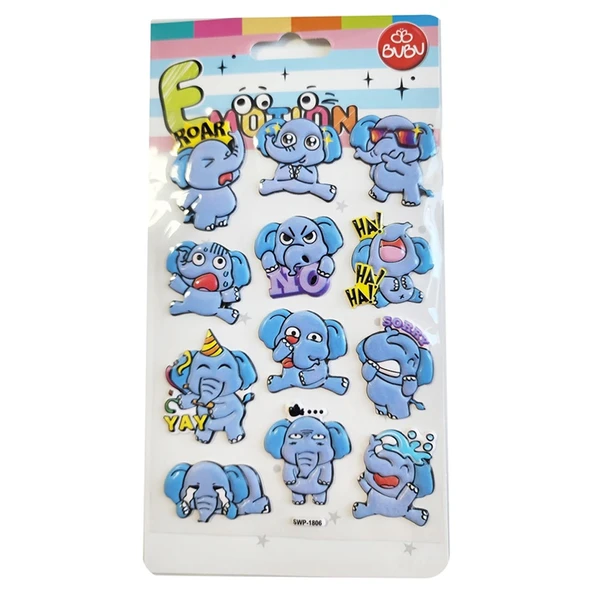 Bu-Bu Emotions Sticker Elephants 10,9x20,5 SWP-1806 ürün görseli 1
