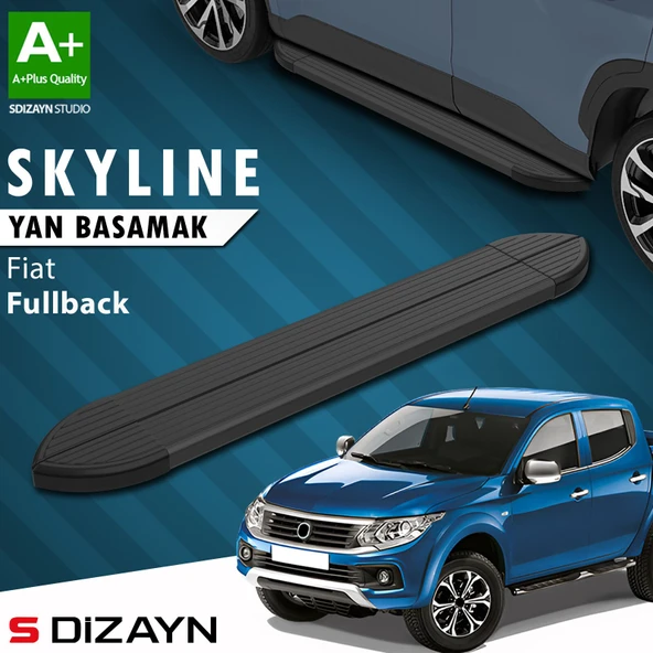 S-Dizayn Fiat Fullback Skyline Siyah Yan Basamak 193 Cm 2016-2019 A+ Kalite ürün görseli 1