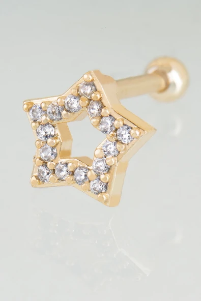Sortie Aksesuar Yıldız Figürlü Zirkon Taşlı Tragus Küpe Piercing 016 ürün görseli 1