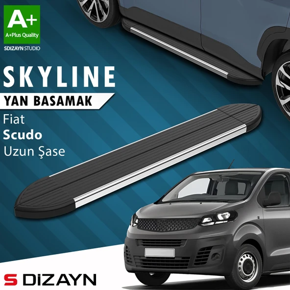 S-Dizayn Fiat Scudo 3 Skyline Krom Yan Basamak 243 Cm 2020 Üzeri A+ Kalite ürün görseli 1