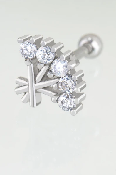 Sortie Aksesuar Gül Demeti Figürlü Zirkon Taşlı Tragus Küpe Piercing 006 ürün görseli 1
