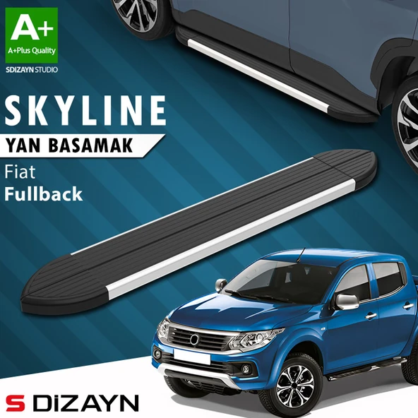 S-Dizayn Fiat Fullback Skyline Aluminyum Yan Basamak 193 Cm 2016-2019 A+ Kalite ürün görseli 1