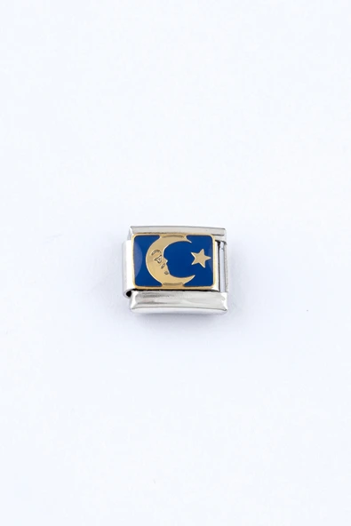 Sortie Aksesuar Hilal ve Yıldız Figürlü Paslanmaz Çelik İtalyan Charm Bileklik Kişiselleştirme Eki Link ürün görseli 1