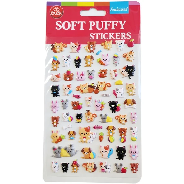 Bu-Bu Soft Puffy Sticker Cats 10,9x20,5 SWP-1012A ürün görseli 1