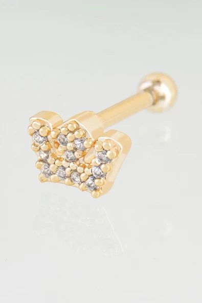 Sortie Aksesuar Kraliyet Tacı Figürlü Zirkon Taşlı Tragus Küpe Piercing 012 ürün görseli 1