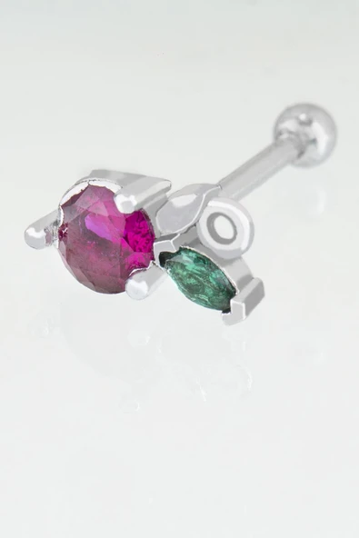 Sortie Aksesuar Kiraz Figürlü Zirkon Taşlı Tragus Küpe Piercing 025 ürün görseli 1