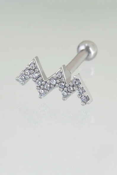 Sortie Aksesuar Zikzak Figürlü Zirkon Taşlı Tragus Küpe Piercing 001 ürün görseli 1