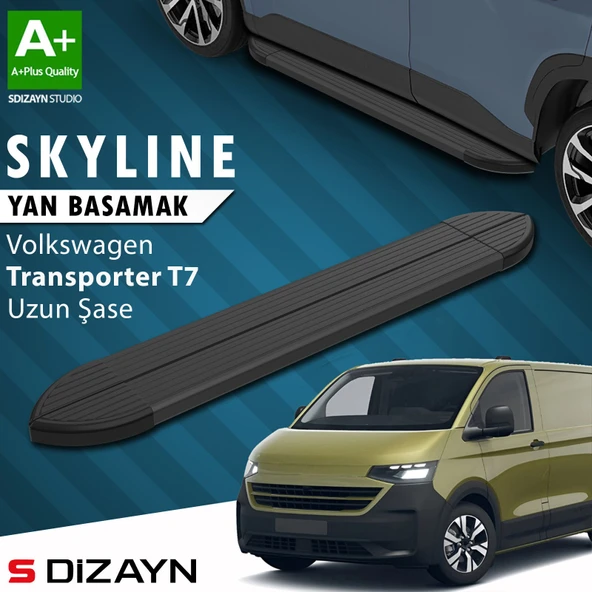 S-Dizayn VW Transporter T7 Skyline Siyah Yan Basamak 263 Cm 2024 Üzeri A+ Kalite ürün görseli 1