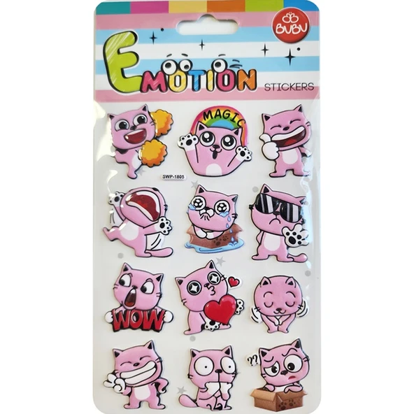 Bu-Bu Emotions Sticker Cats 10,9x20,5 SWP-1805 ürün görseli 1